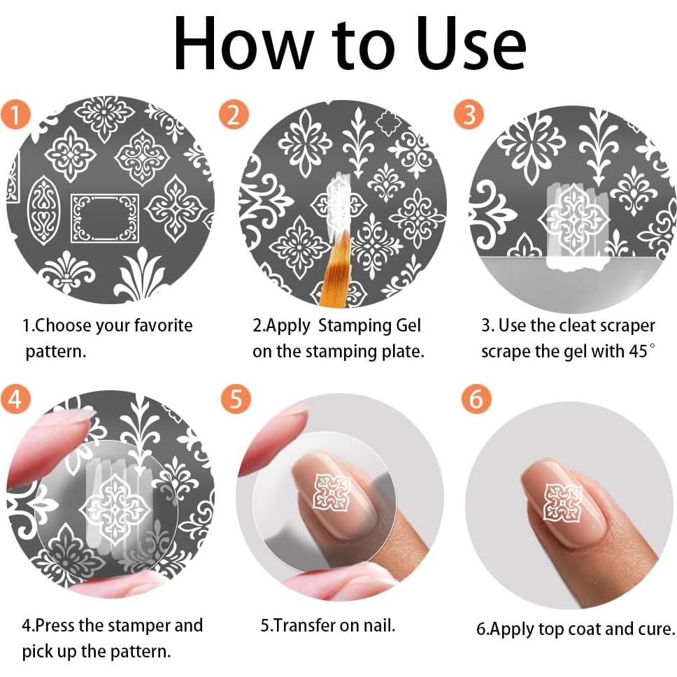 Set de Placas de Estampado de Uñas PH PandaHall 3pcs 12x6cm