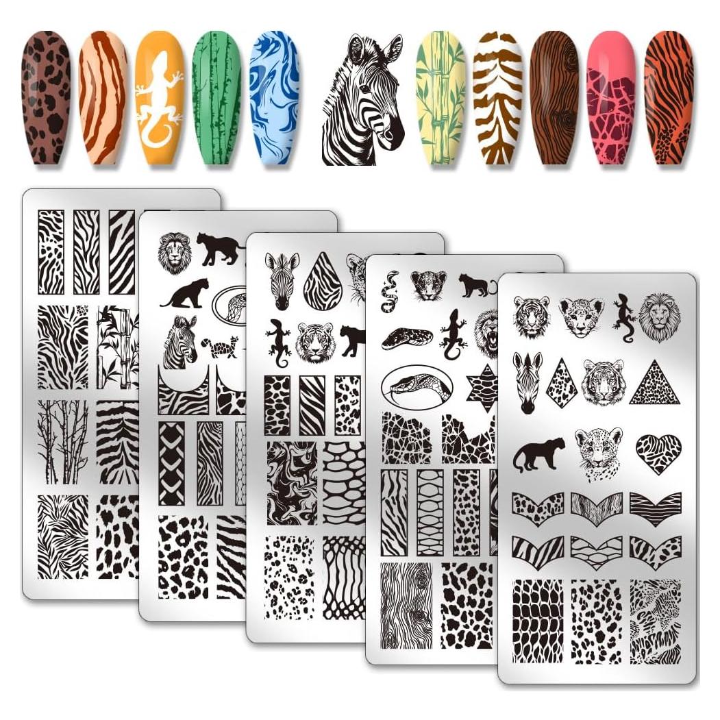 Plantillas de Estampado de Uñas PH PandaHall - 5 Piezas