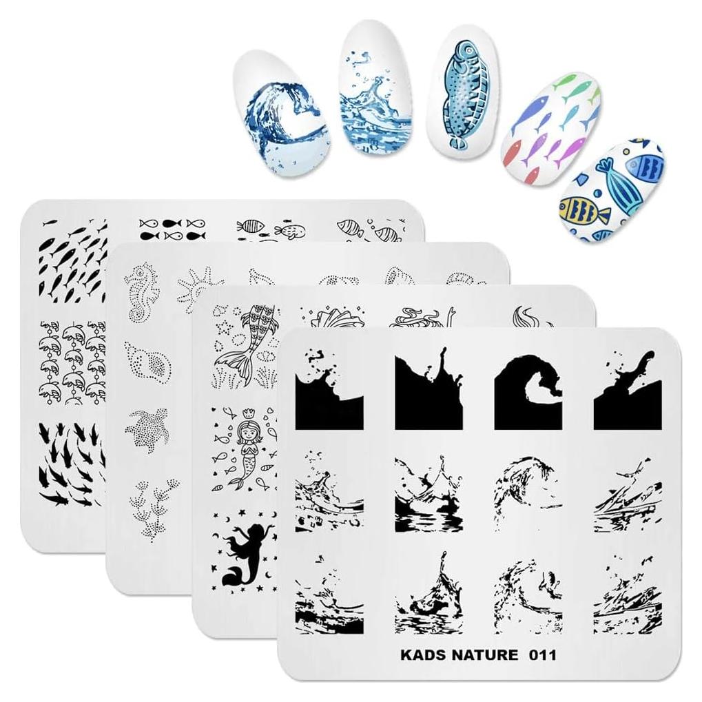 Placa de Estampado de Uñas KADS - Serie Sirenas 8x7cm