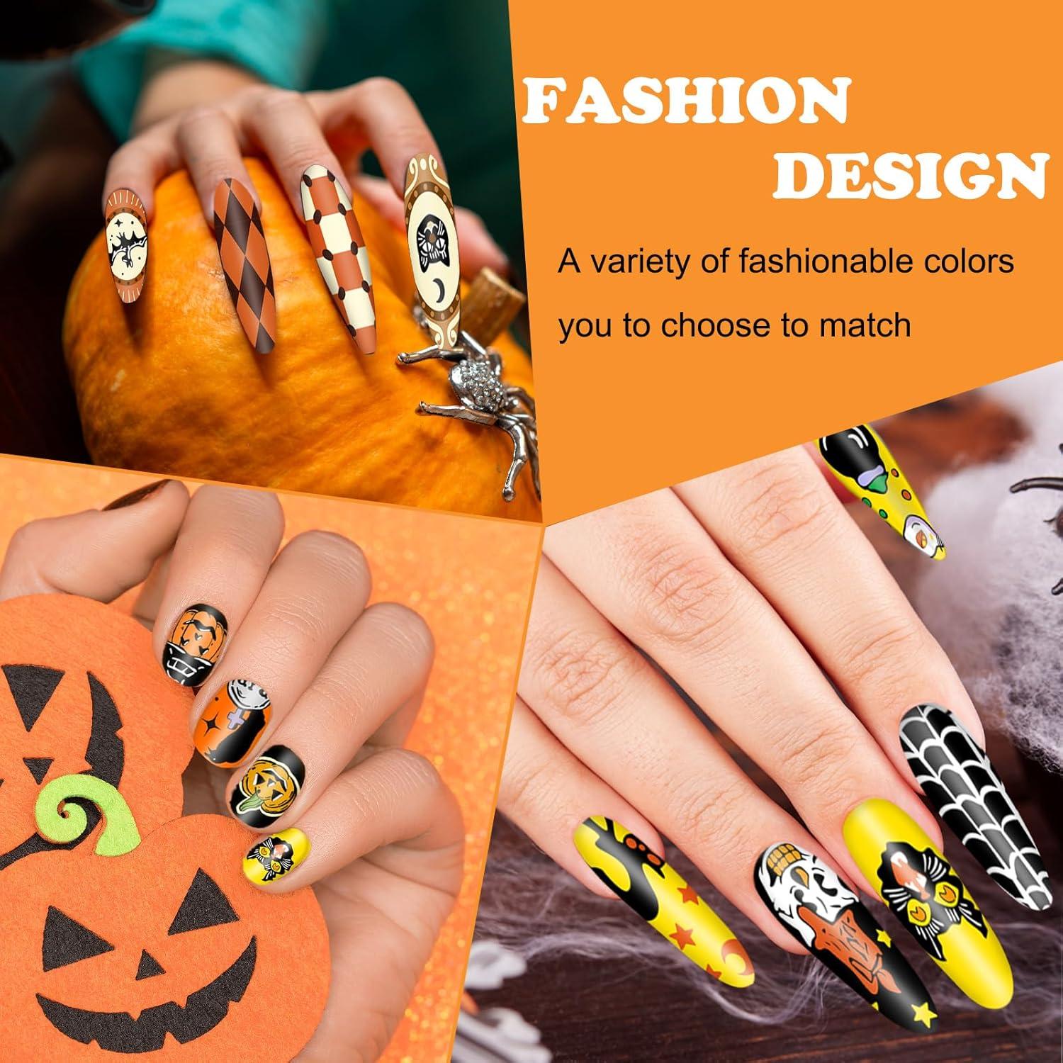 Juego de Placas de Estampado de Uñas Halloween JarThenaAMCS 4 Piezas