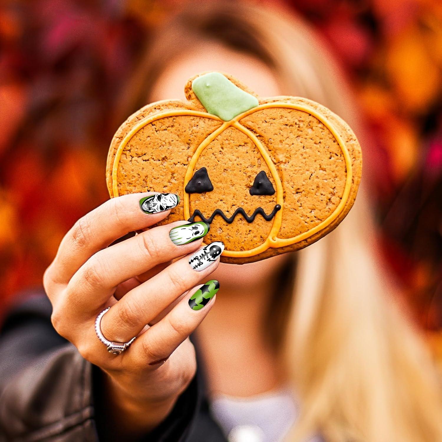 Juego de Placas de Estampado de Uñas Halloween JarThenaAMCS 4 Piezas