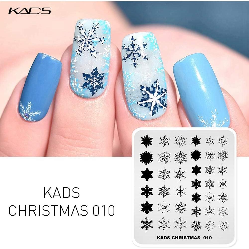 KADS 5 Placas de Estampado de Uñas de Navidad 8x7cm