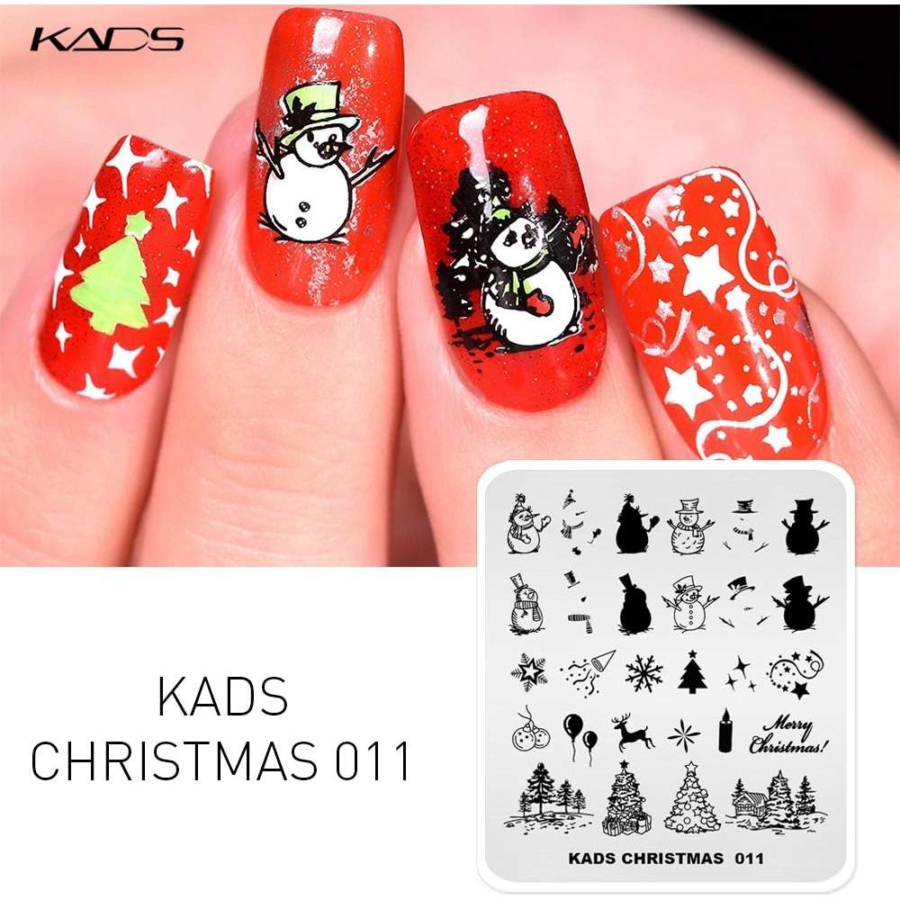 KADS 5 Placas de Estampado de Uñas de Navidad 8x7cm