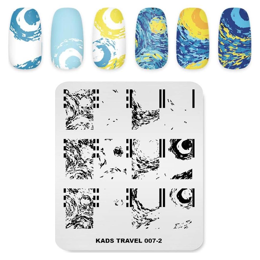 Plantilla de Estampado de Uñas KADS TR007-2 Acero Inoxidable