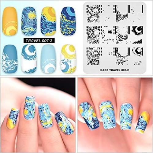 Plantilla de Estampado de Uñas KADS TR007-2 Acero Inoxidable