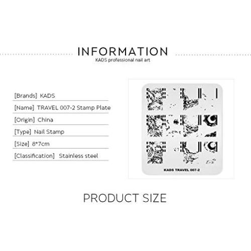 Plantilla de Estampado de Uñas KADS TR007-2 Acero Inoxidable