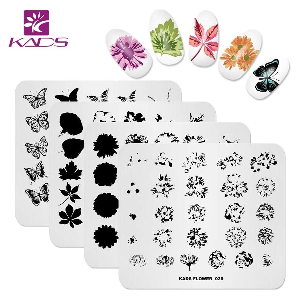 Placa de Estampado de Uñas KADS 8x7 cm Acero Inoxidable