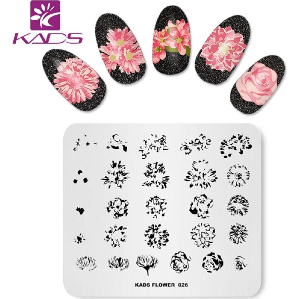 Placa de Estampado de Uñas KADS 8x7 cm Acero Inoxidable