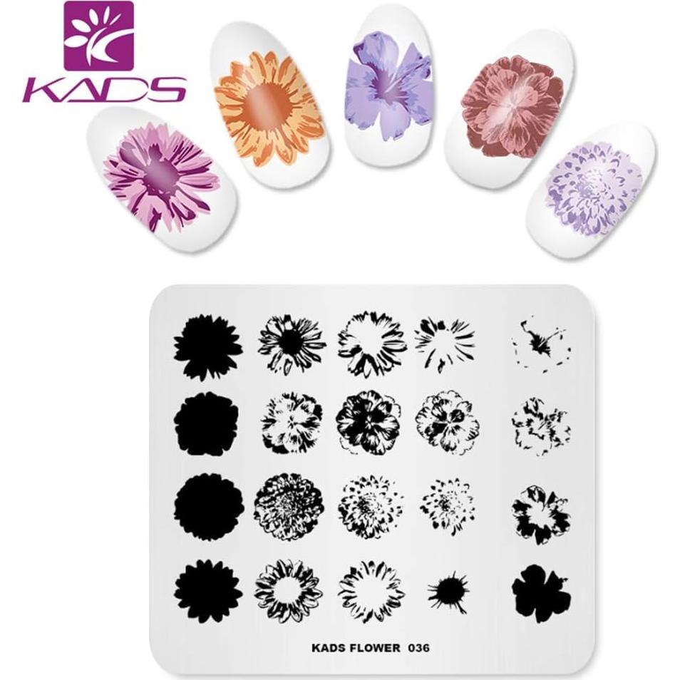 Placa de Estampado de Uñas KADS 8x7 cm Acero Inoxidable