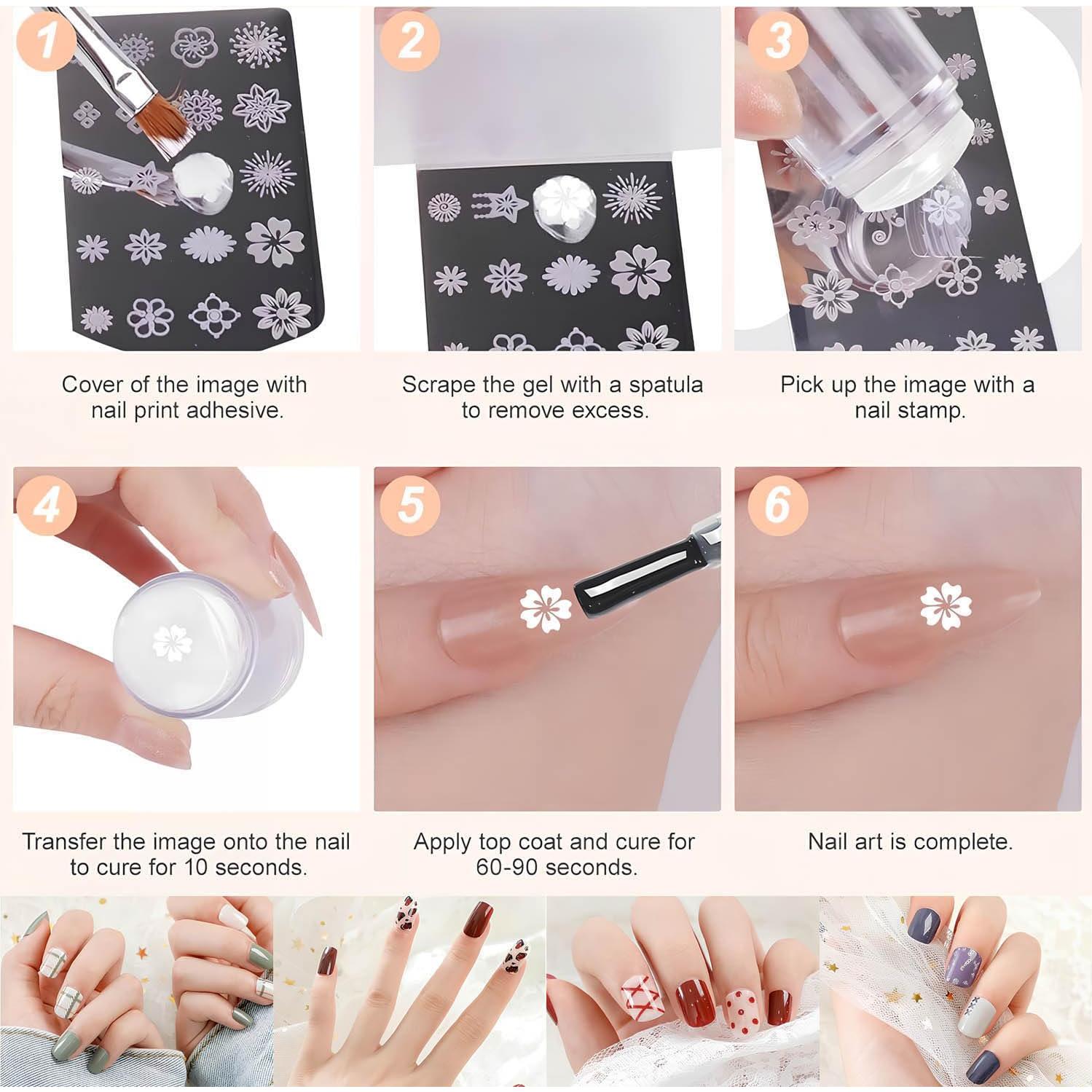 Kit de Estampado de Uñas Francesas Huizhou - 4 Piezas