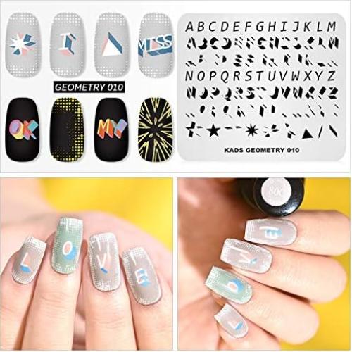Placa de Estampado de Uñas NAILART Geométrica Multi-Patrón
