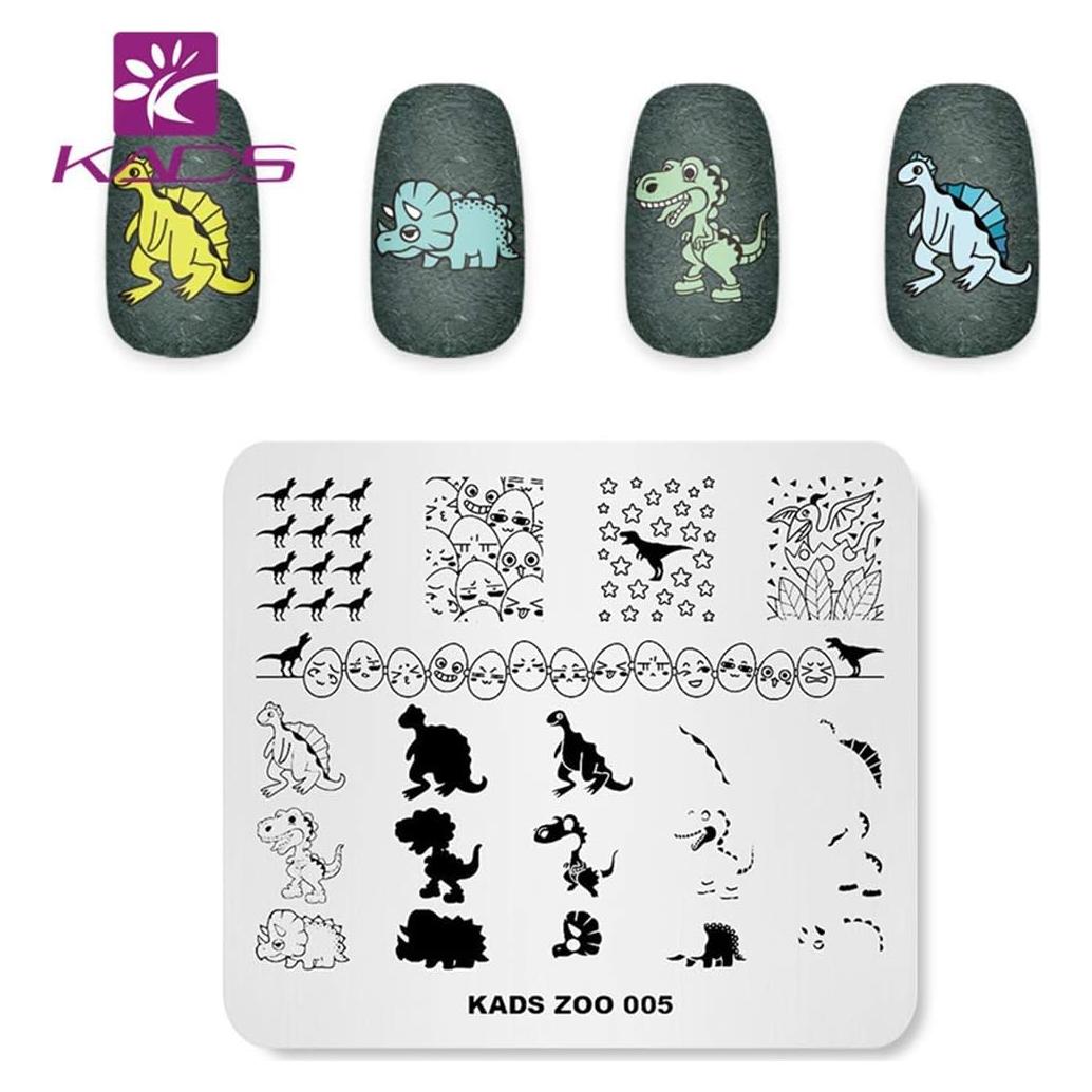 Plantilla de Estampado de Uñas KADS ZOO005 Acero Inoxidable