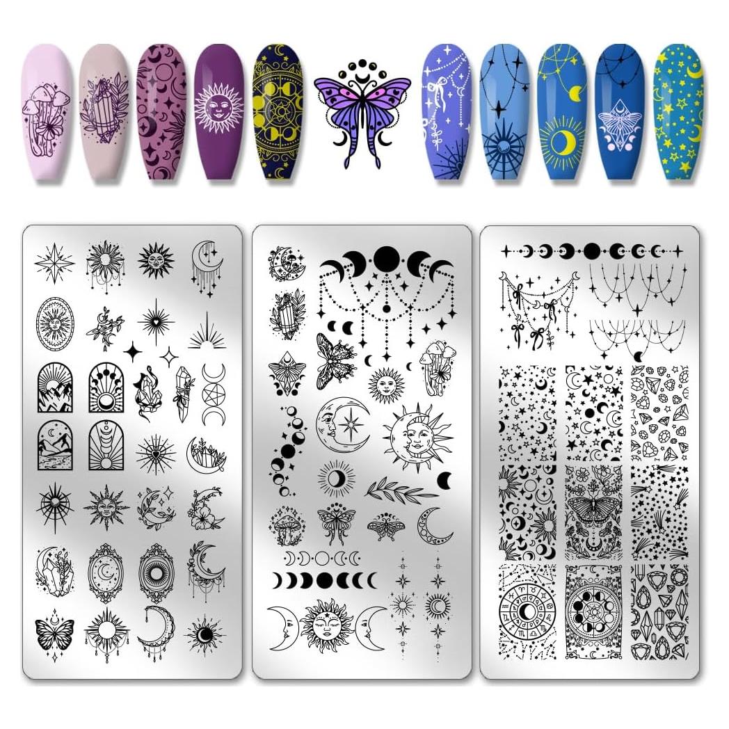 Conjunto de 3 Placas de Estampado de Uñas PH PandaHall