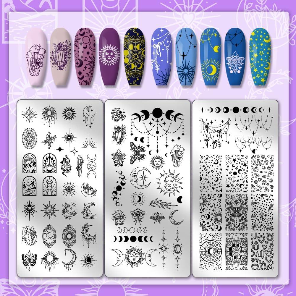 Conjunto de 3 Placas de Estampado de Uñas PH PandaHall