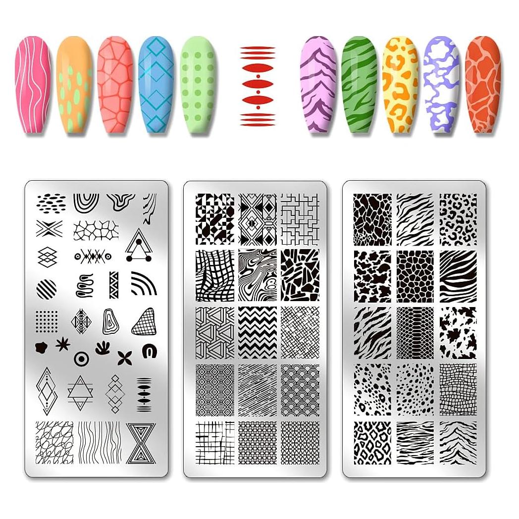 Placas de Estampado de Uñas PH PandaHall 3pcs 12x6 cm