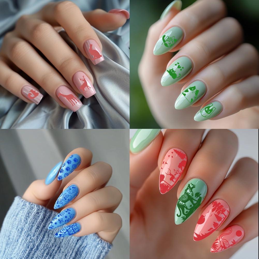 Plantillas de Arte de Uñas PH PandaHall 3 Piezas Animales