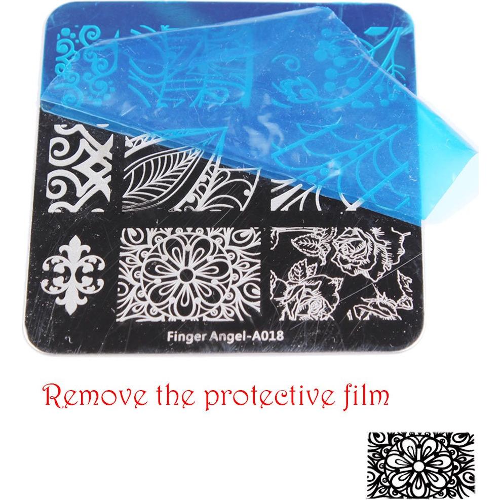 Kit de Estampado de Uñas 20 Placas + Estampador + Raspador