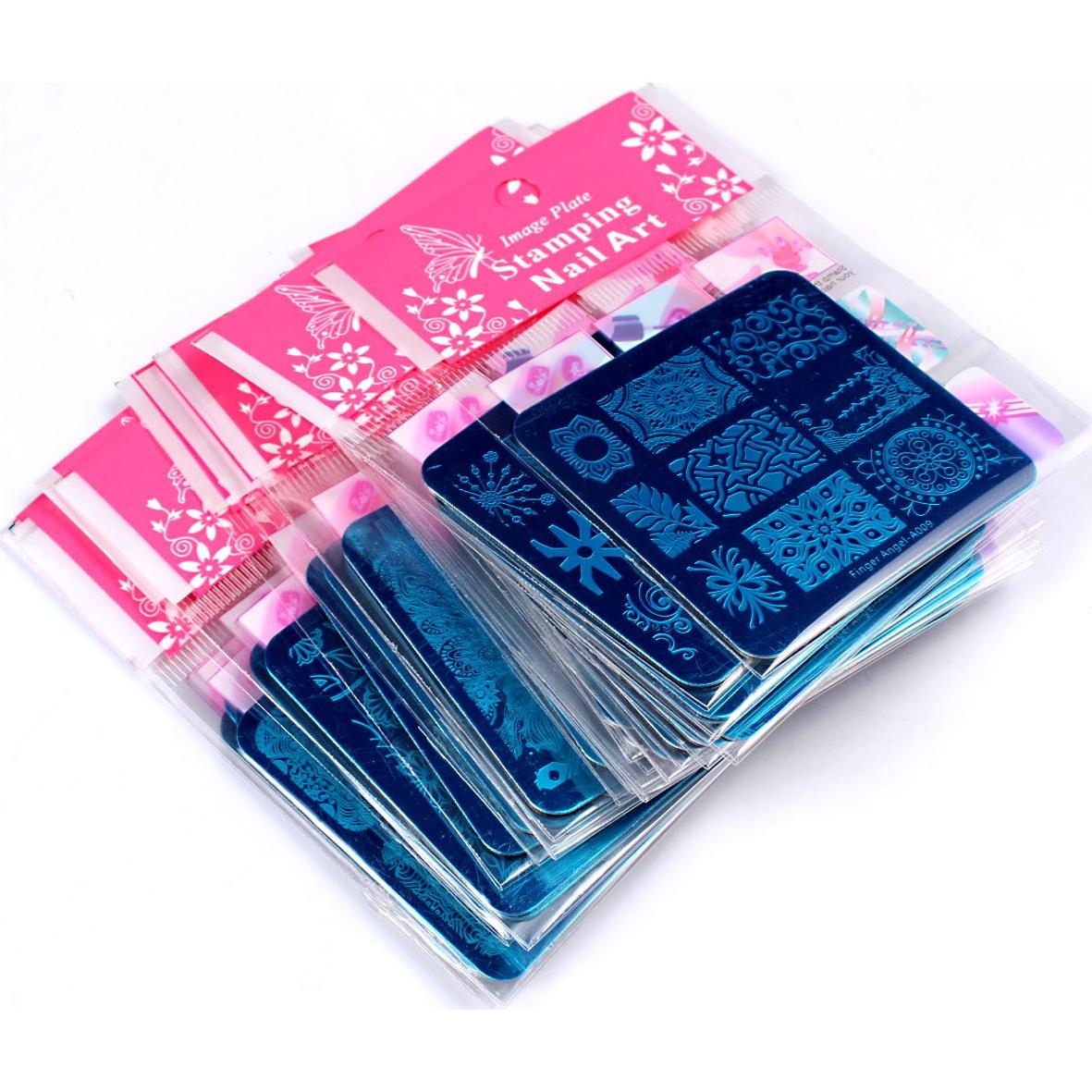 Kit de Estampado de Uñas 20 Placas + Estampador + Raspador