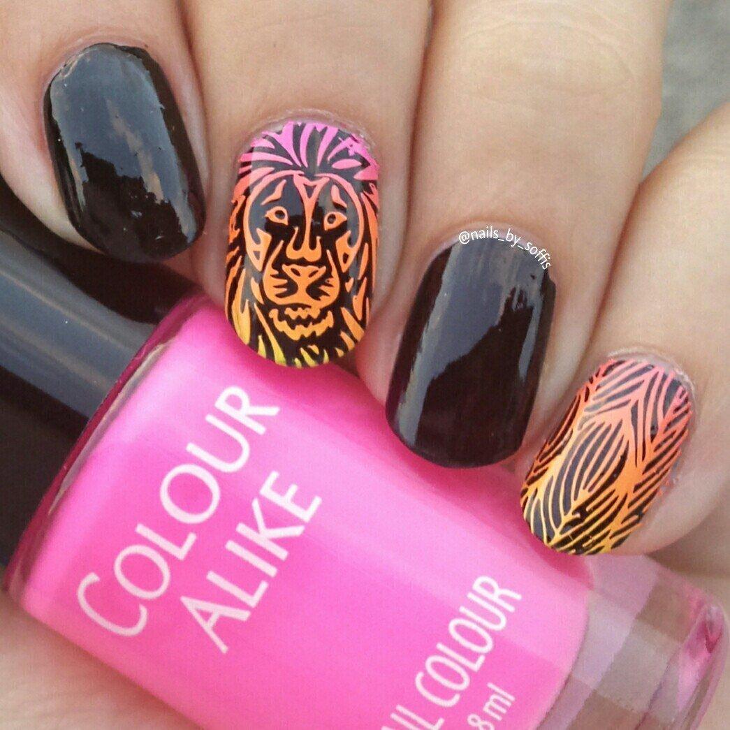 Placa de Estampado de Uñas PUEEN Safari Animal 01 125x65mm