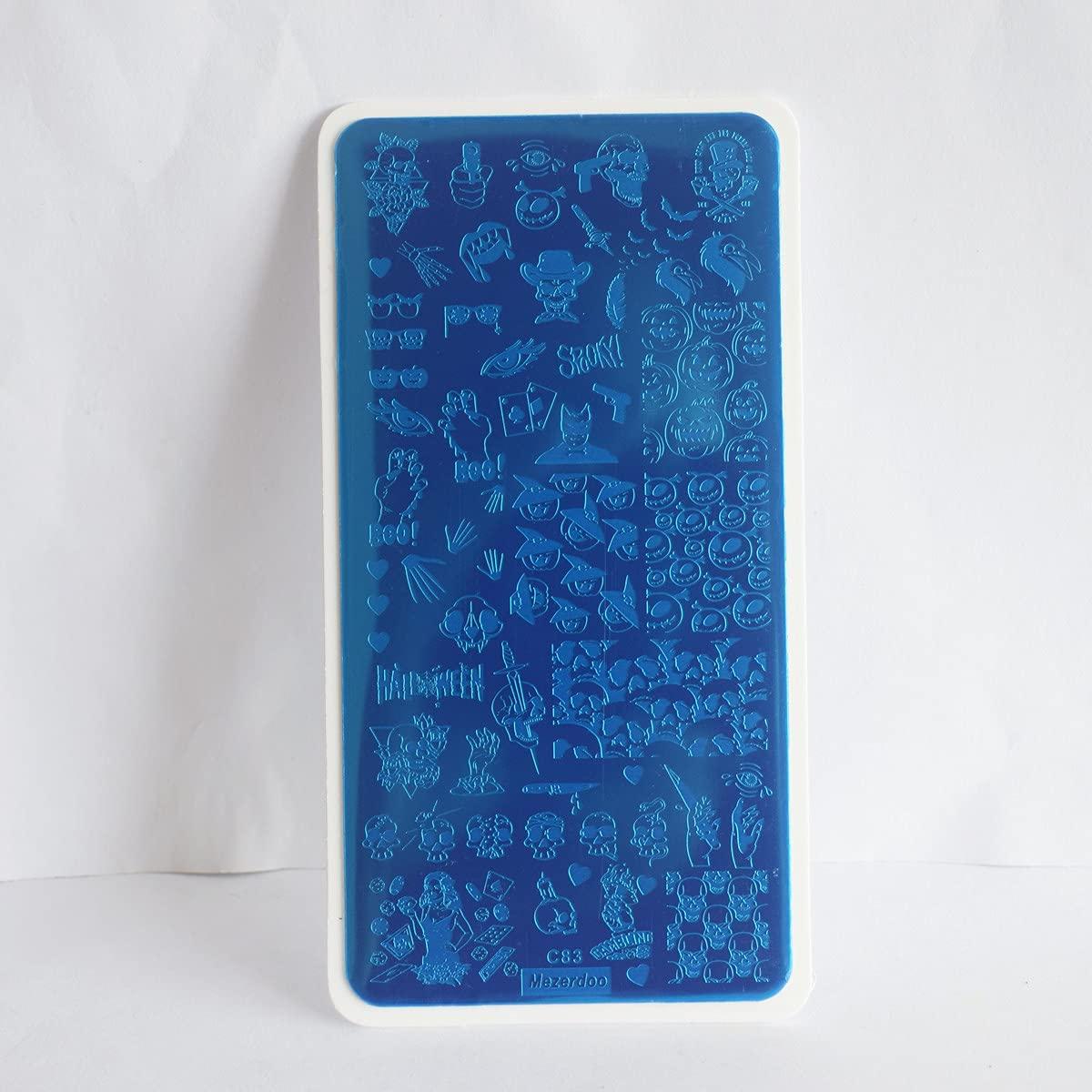 5 Placas de Estampado de Uñas Halloween Mezerdoo 12x6cm