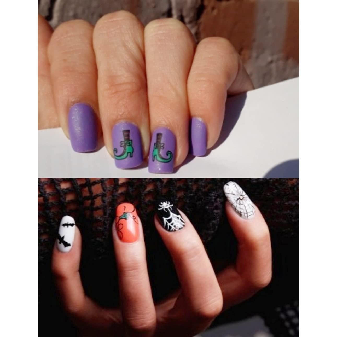 5 Placas de Estampado de Uñas Halloween Mezerdoo 12x6cm