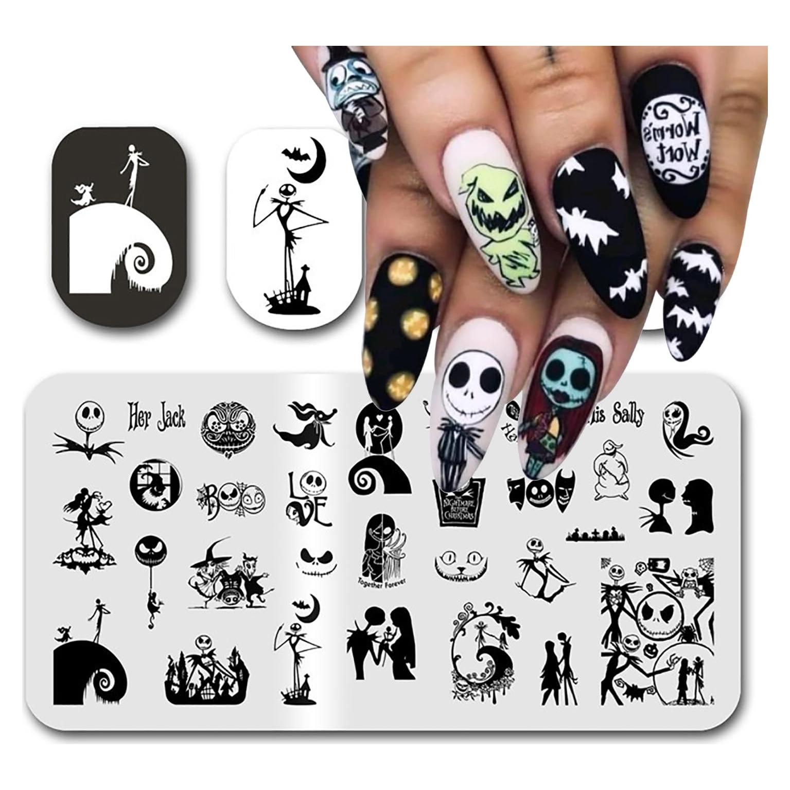 Kit de Placas de Estampado de Uñas Halloween AXELS 12x6 cm