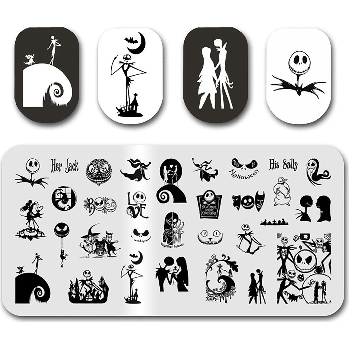 Kit de Placas de Estampado de Uñas Halloween AXELS 12x6 cm