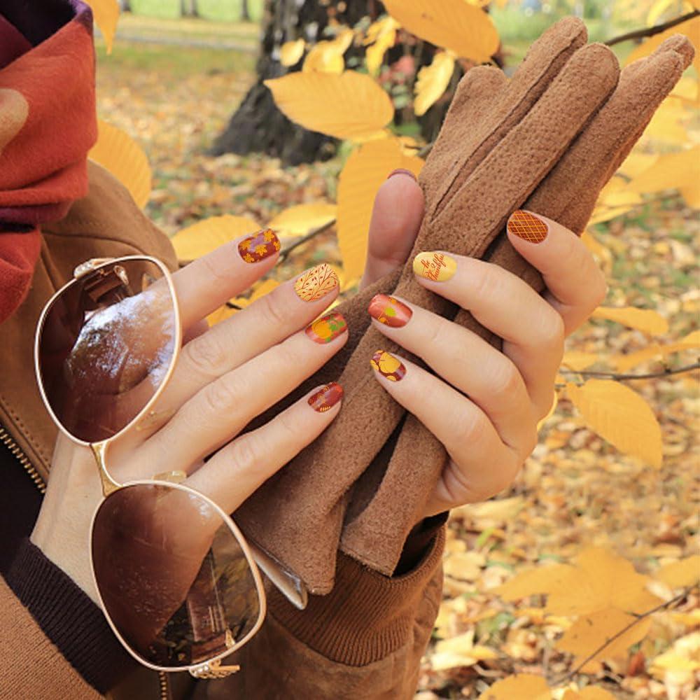 Juego de Plantillas de Estampado de Uñas Otoño ALIBBON 6 Pcs