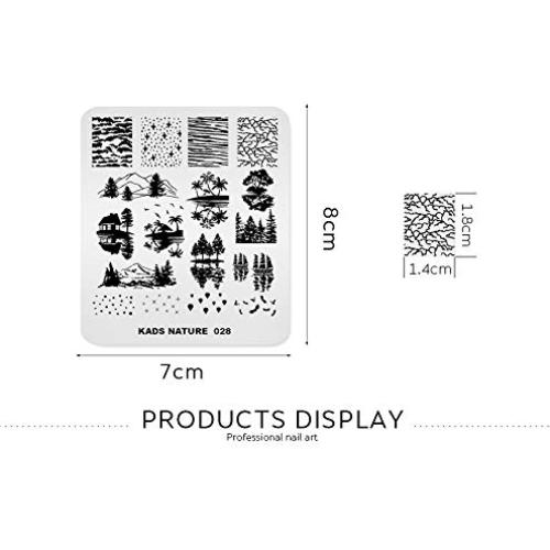 Placa de Estampado de Uñas Rolabling Tema Naturaleza 9x8 cm