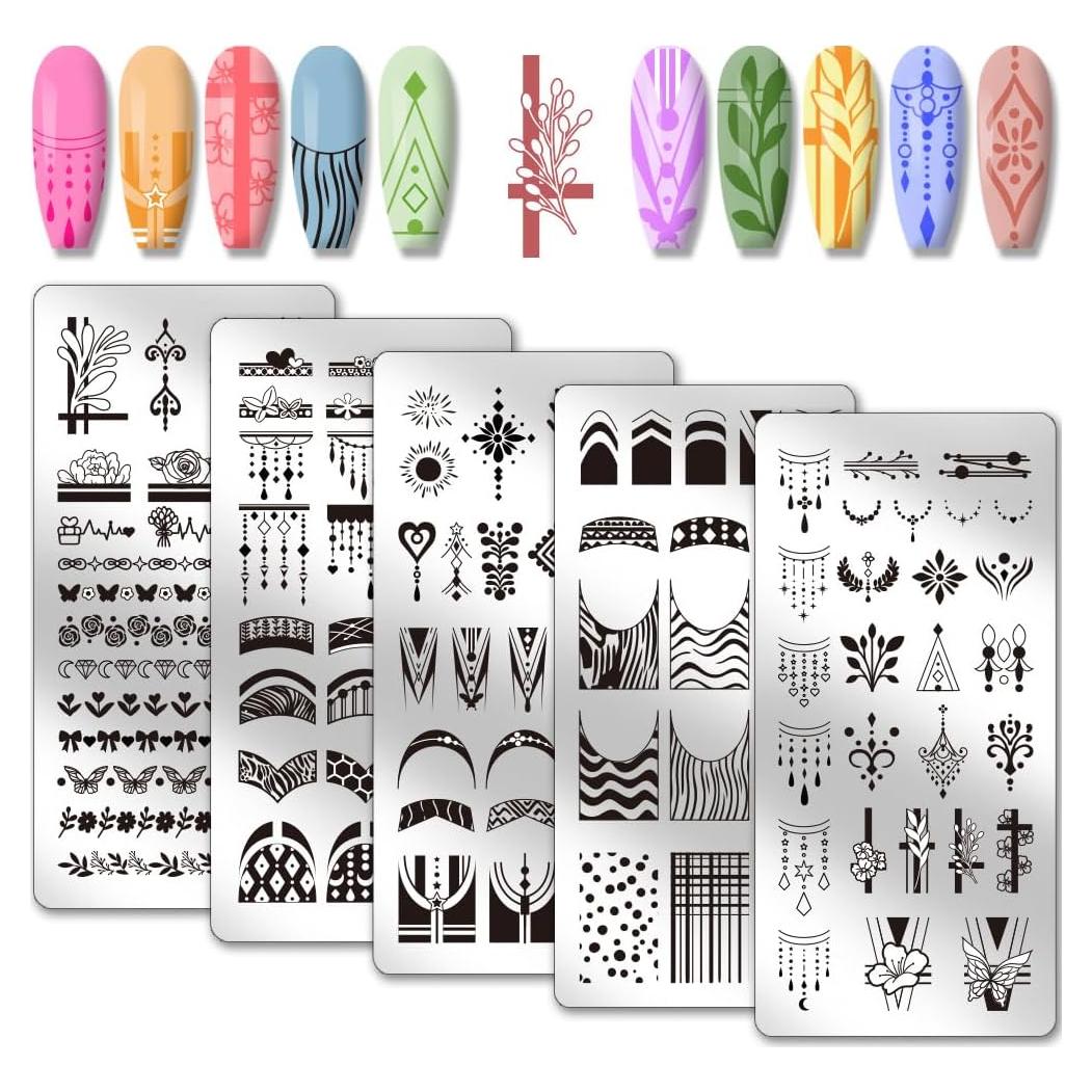 Plantillas de Arte de Uñas Francesas PH PandaHall - 5 Piezas