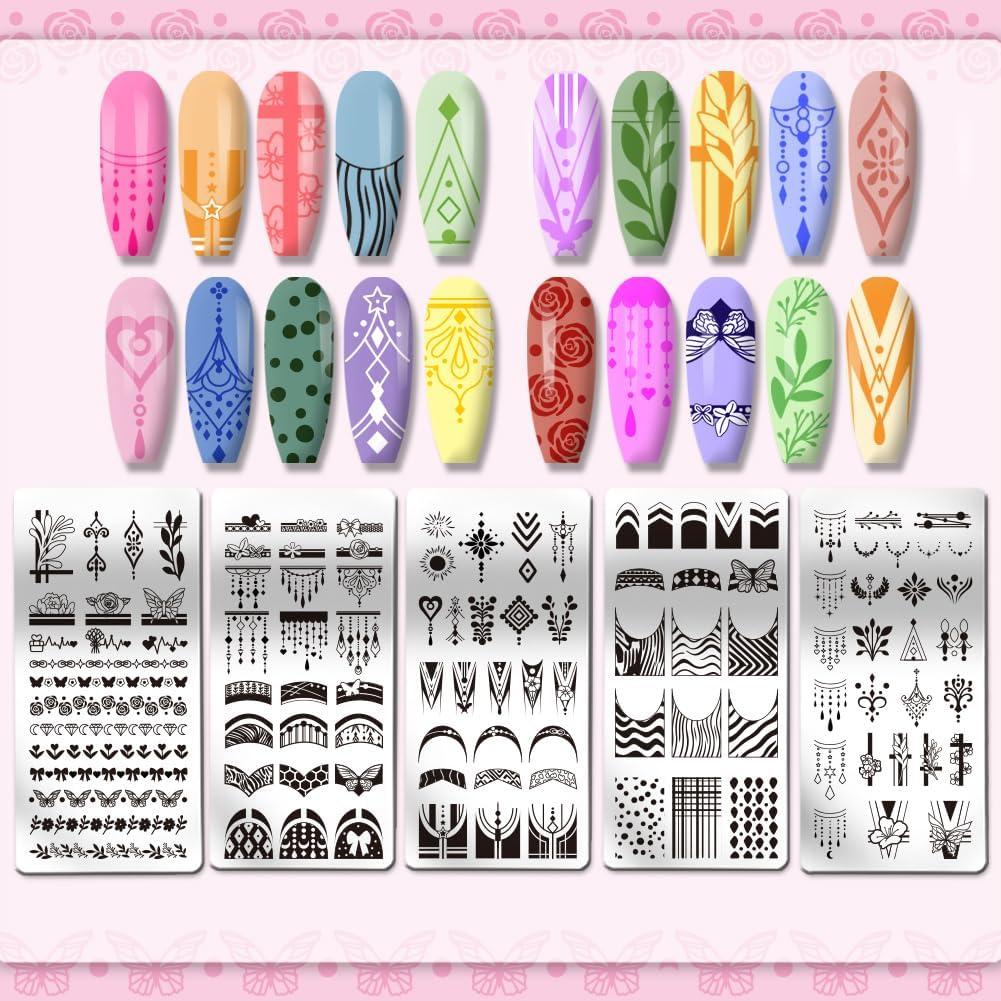 Plantillas de Arte de Uñas Francesas PH PandaHall - 5 Piezas