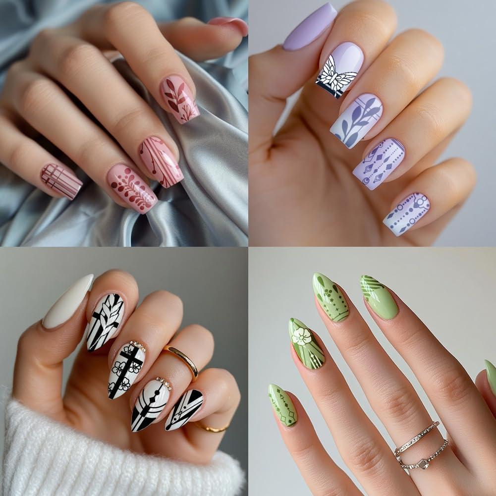 Plantillas de Arte de Uñas Francesas PH PandaHall - 5 Piezas