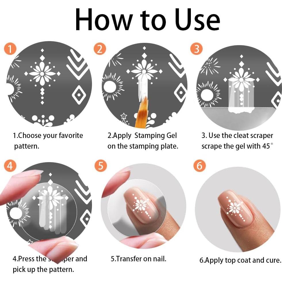 Plantillas de Arte de Uñas Francesas PH PandaHall - 5 Piezas