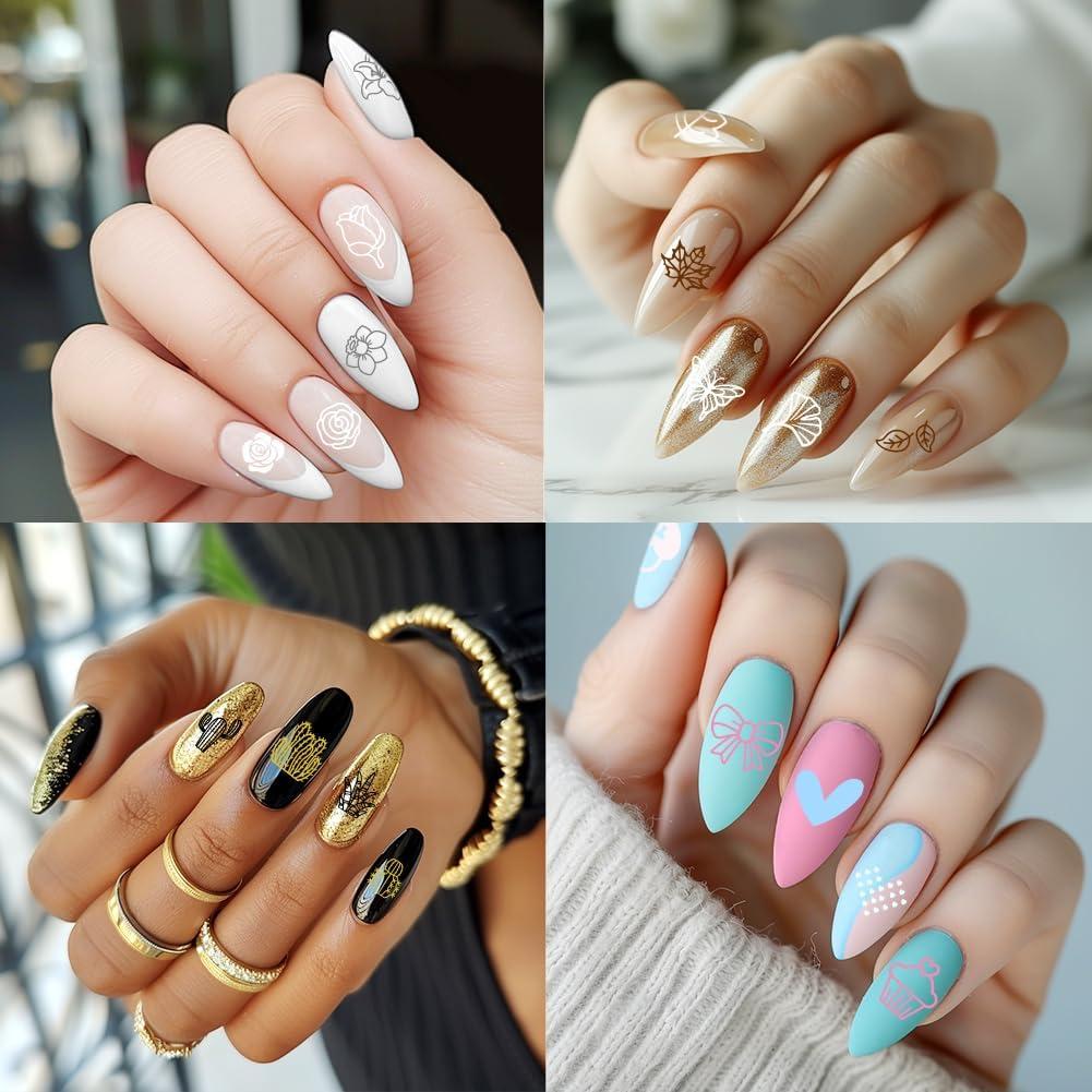 Juego de Plantillas de Uñas Frutas y Flores Beinkmake 3 Piezas