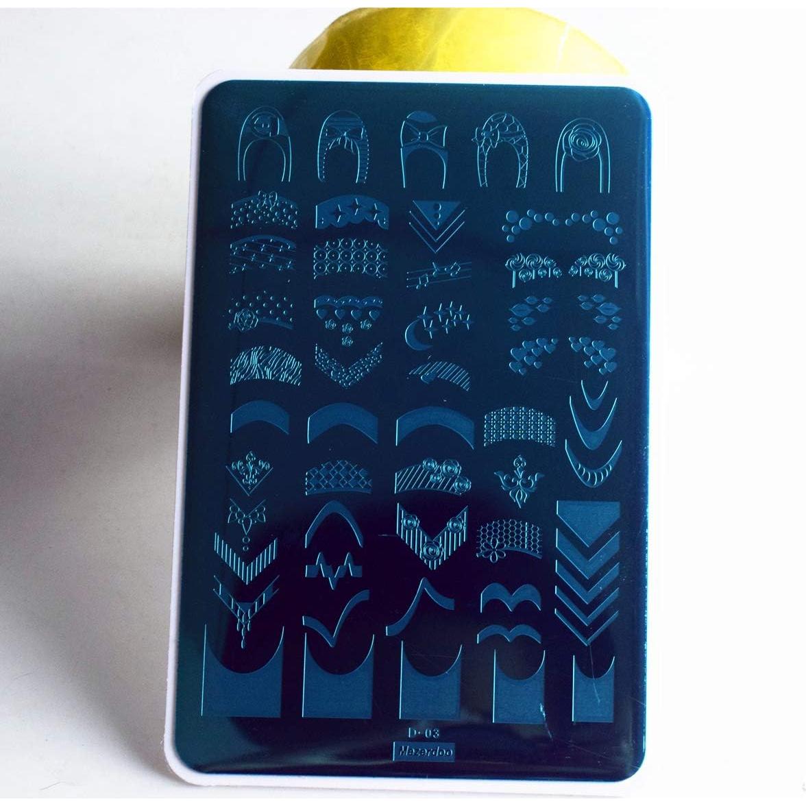 Kit de Placas de Estampado de Uñas Mezerdoo 2 Piezas 9.5x14.5cm