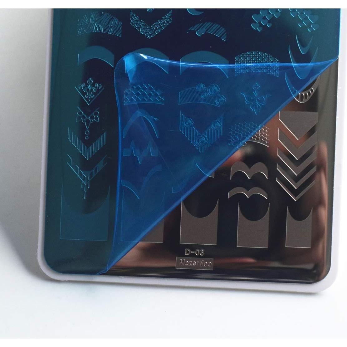 Kit de Placas de Estampado de Uñas Mezerdoo 2 Piezas 9.5x14.5cm