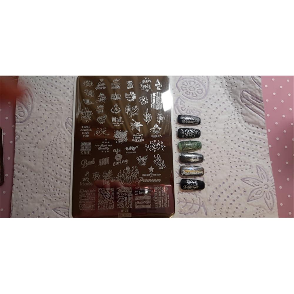 Kit de Placas de Estampado de Uñas Mezerdoo 2 Piezas 9.5x14.5cm