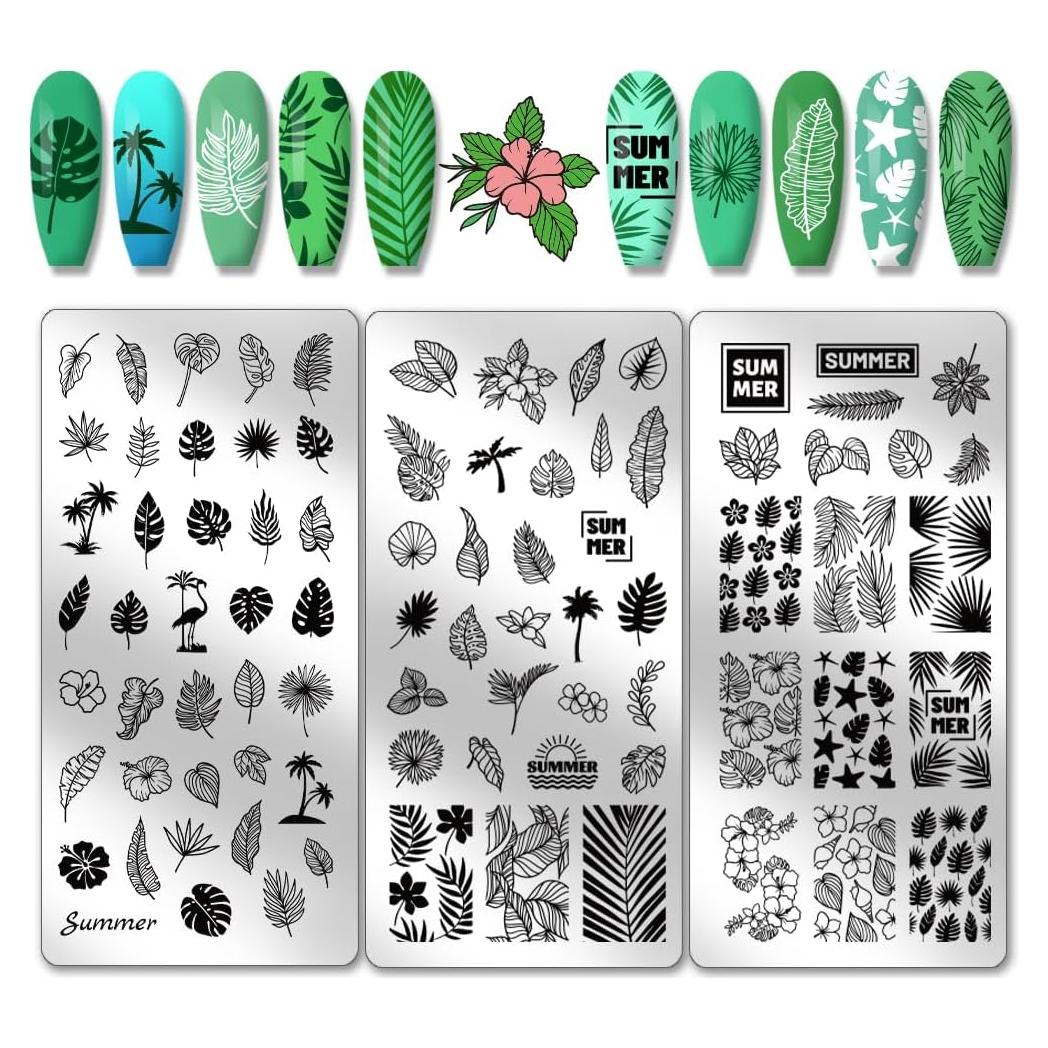 Plantillas de Arte de Uñas PH PandaHall 3pcs 87 Patrones
