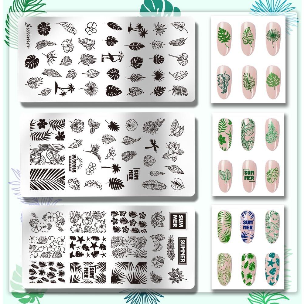 Plantillas de Arte de Uñas PH PandaHall 3pcs 87 Patrones