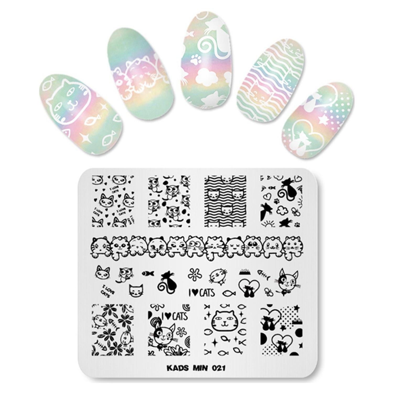 Placa de Estampado de Uñas NAILART Acero Inoxidable 8x7cm