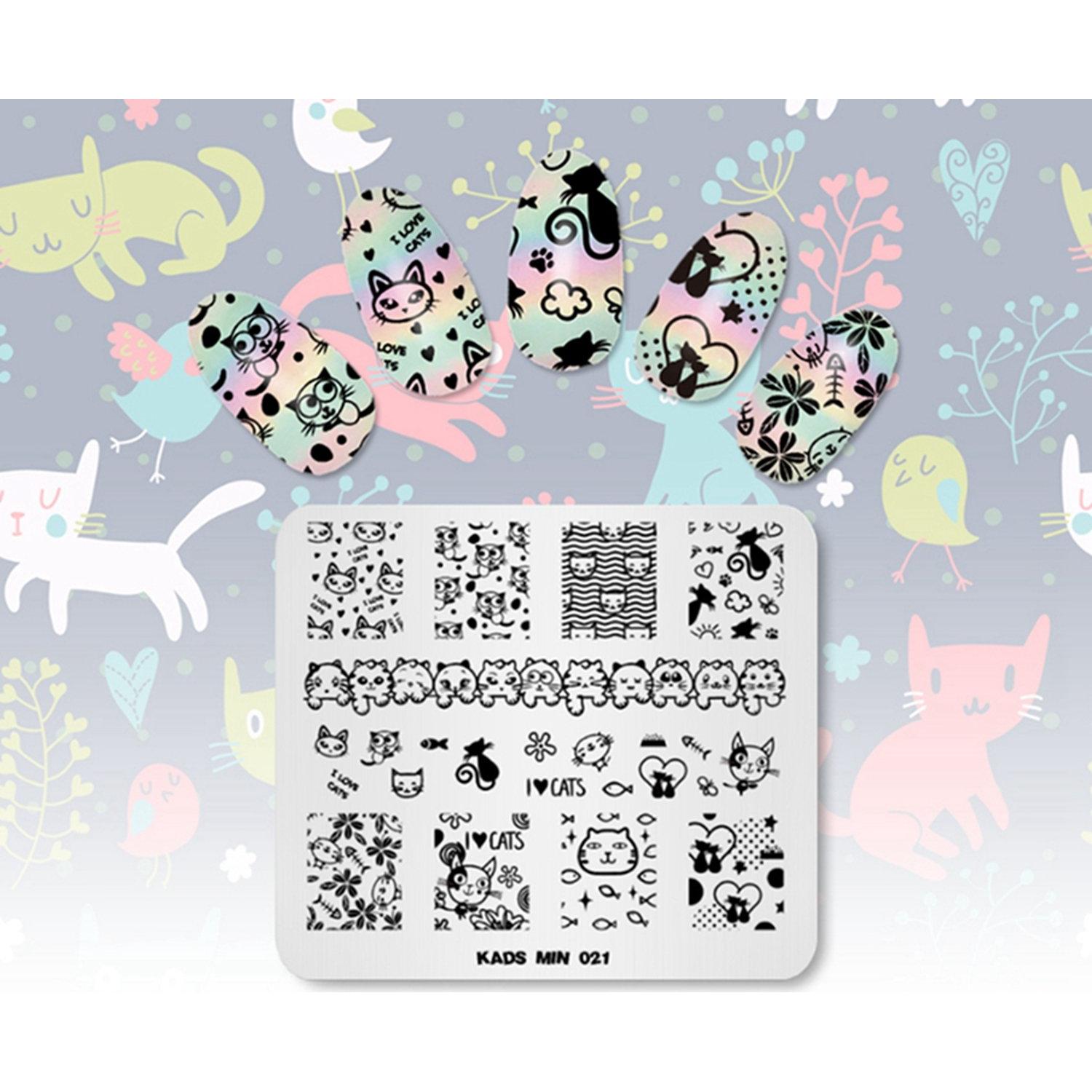 Placa de Estampado de Uñas NAILART Acero Inoxidable 8x7cm