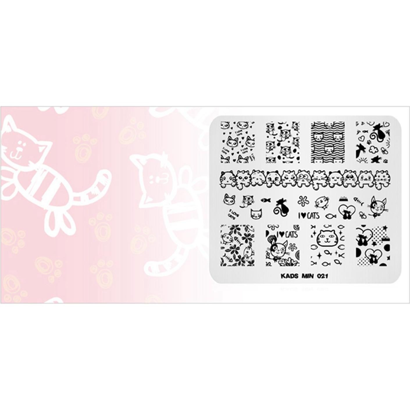 Placa de Estampado de Uñas NAILART Acero Inoxidable 8x7cm