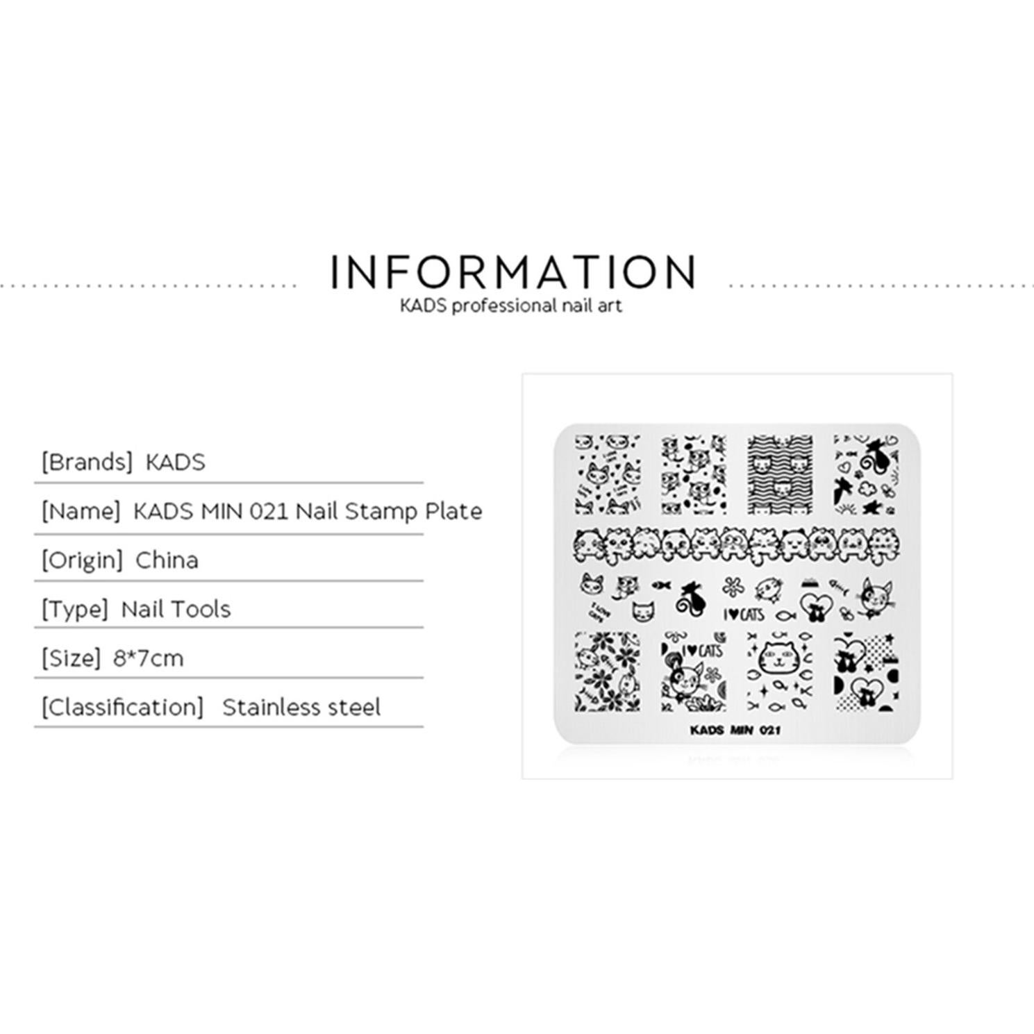 Placa de Estampado de Uñas NAILART Acero Inoxidable 8x7cm