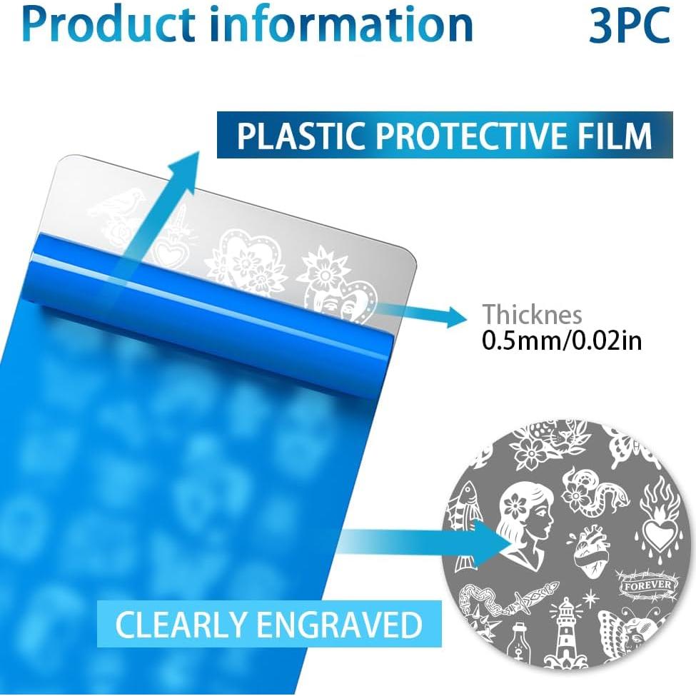 Plantillas de Estampado de Uñas PH PandaHall 3pcs Retro Floral