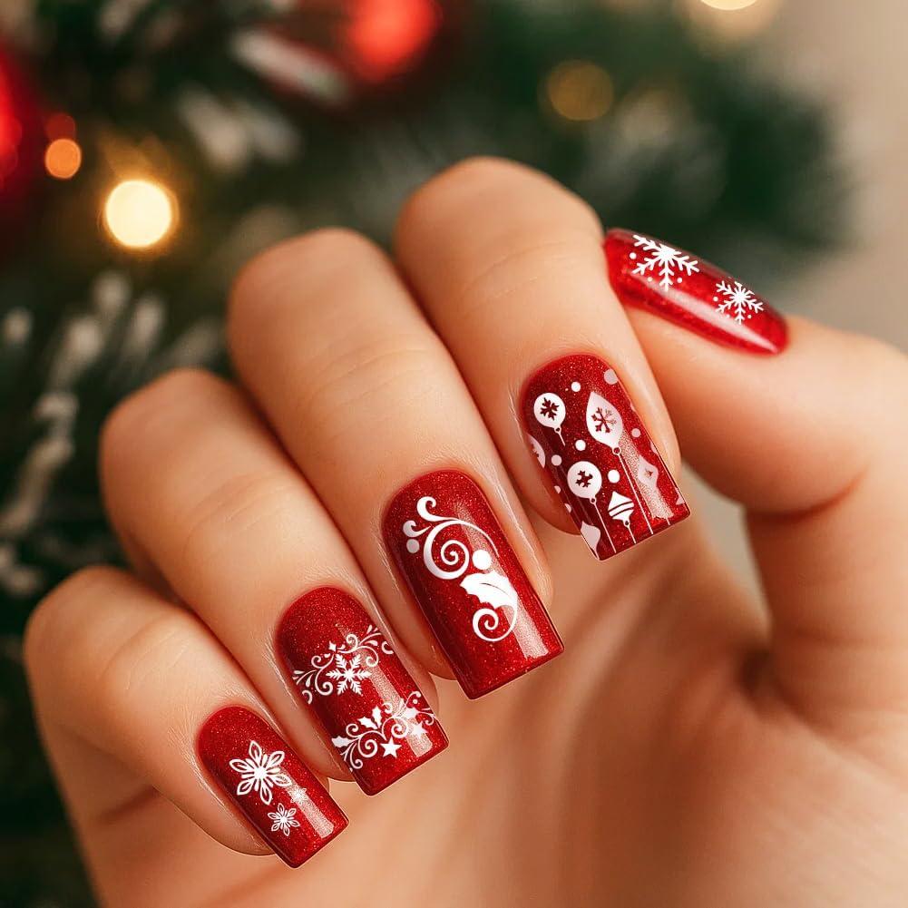 Set de Placas de Estampado de Uñas Navideñas UNICRAFTALE 3 Piezas