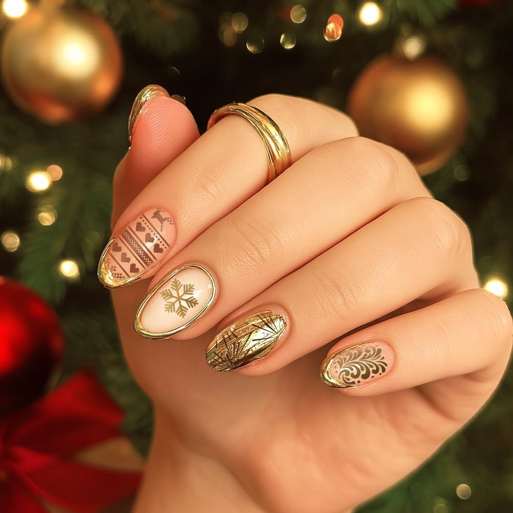 Set de Placas de Estampado de Uñas Navideñas UNICRAFTALE 3 Piezas