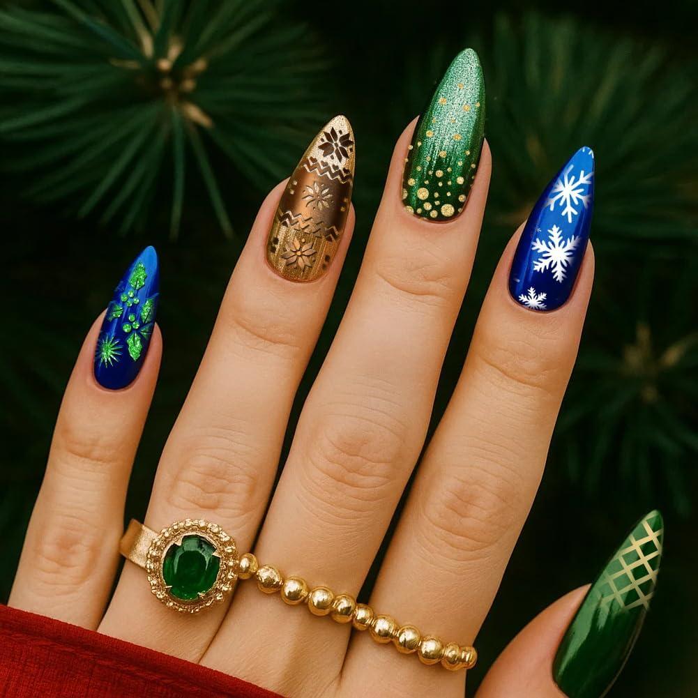 Set de Placas de Estampado de Uñas Navideñas UNICRAFTALE 3 Piezas