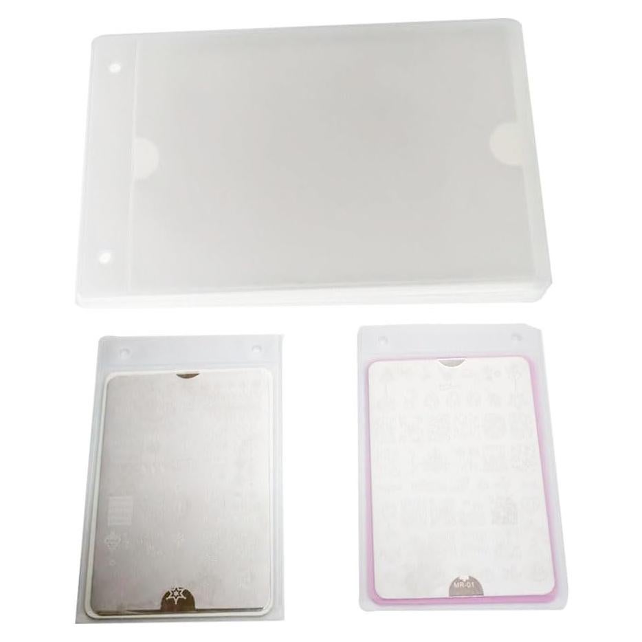 Organizador de Placas de Uñas DRDS XL 15 Pcs Transparente