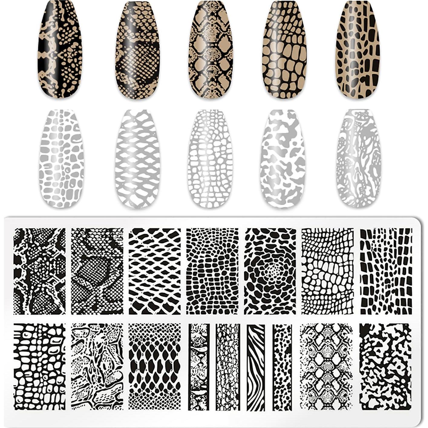 Kit de Estampado de Uñas 5pcs MOLILO - Leopardo y Serpiente