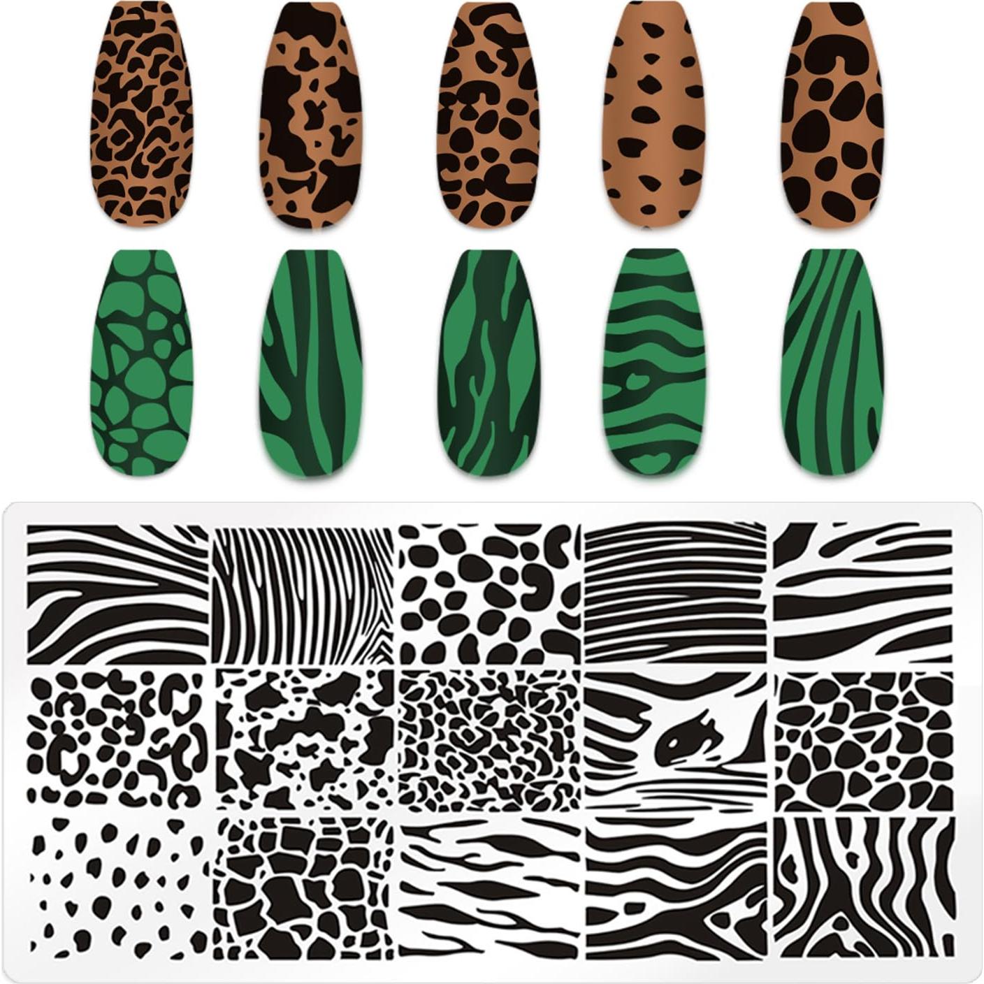 Kit de Estampado de Uñas 5pcs MOLILO - Leopardo y Serpiente